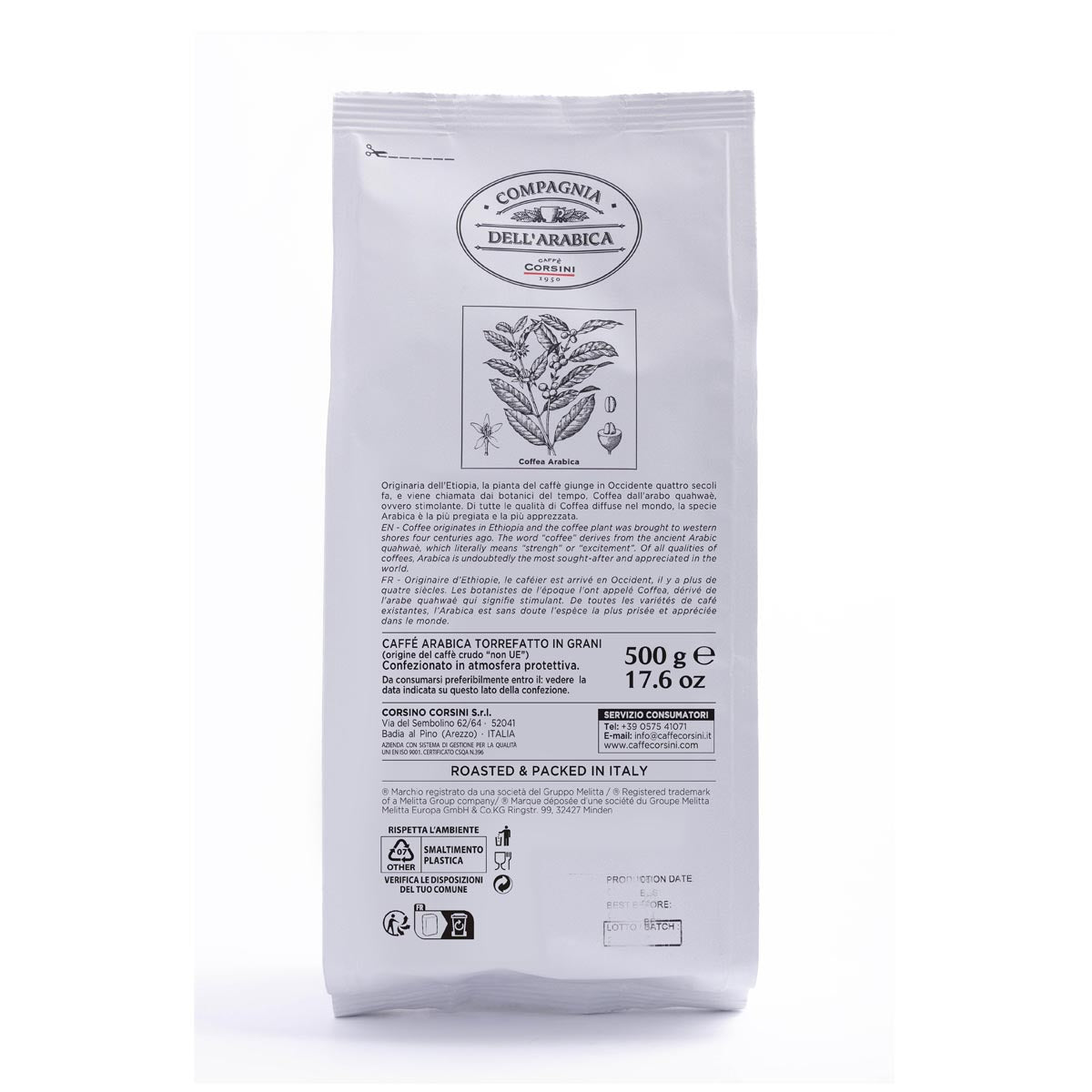 Caffè in grani | Decaffeinato | 100% Arabica | 500g