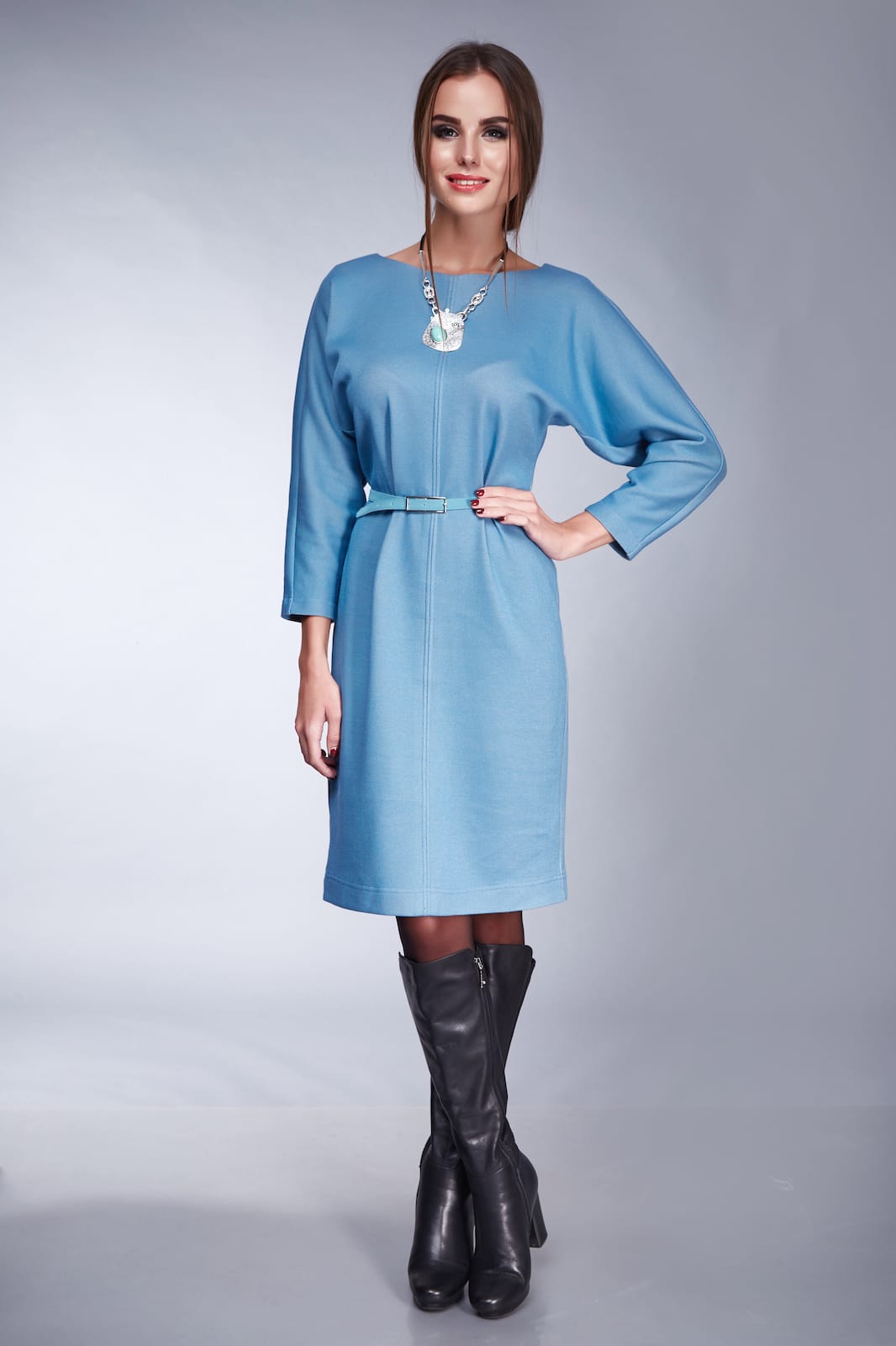 Vestito con Cinturina in Cotone