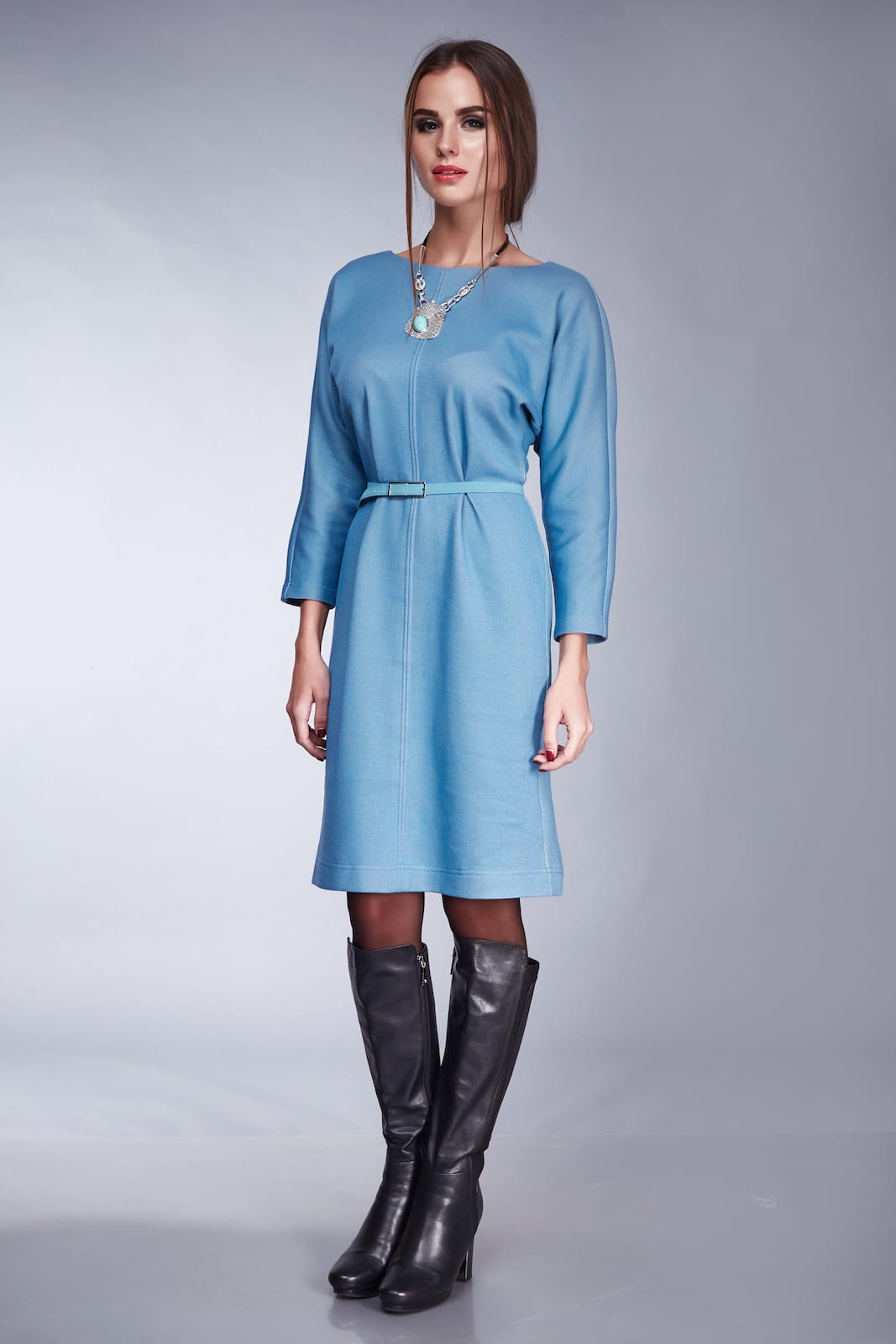 Vestito con Cinturina in Cotone