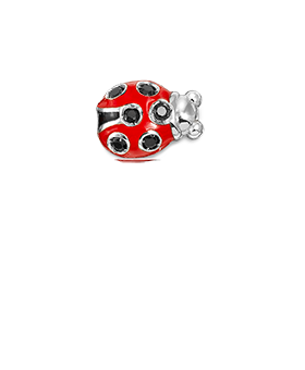 LINK COCCINELLA IN ARGENTO E ZIRCONI NERI