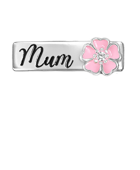LINK COMPOSABLE DOPPIO IN ARGENTO MAMMA CON FIORE