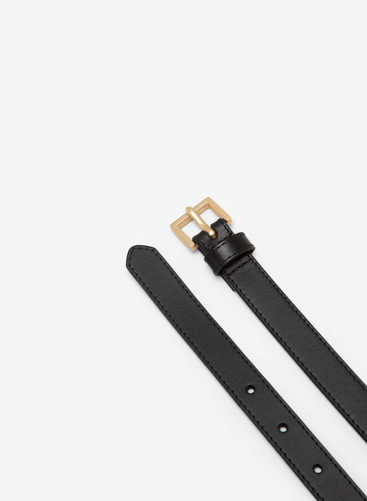 Cintura Nera Classica in Pelle con Fibbia con Passante