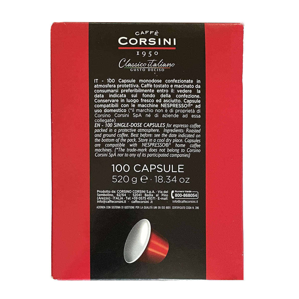 100 capsule di caffè compatibili Nespresso® | Classico Italiano