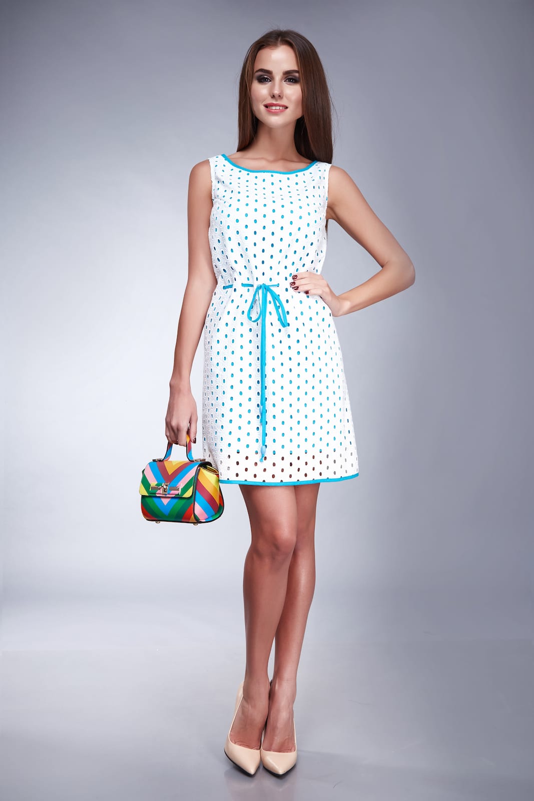 Vestito a Pois con Cintura