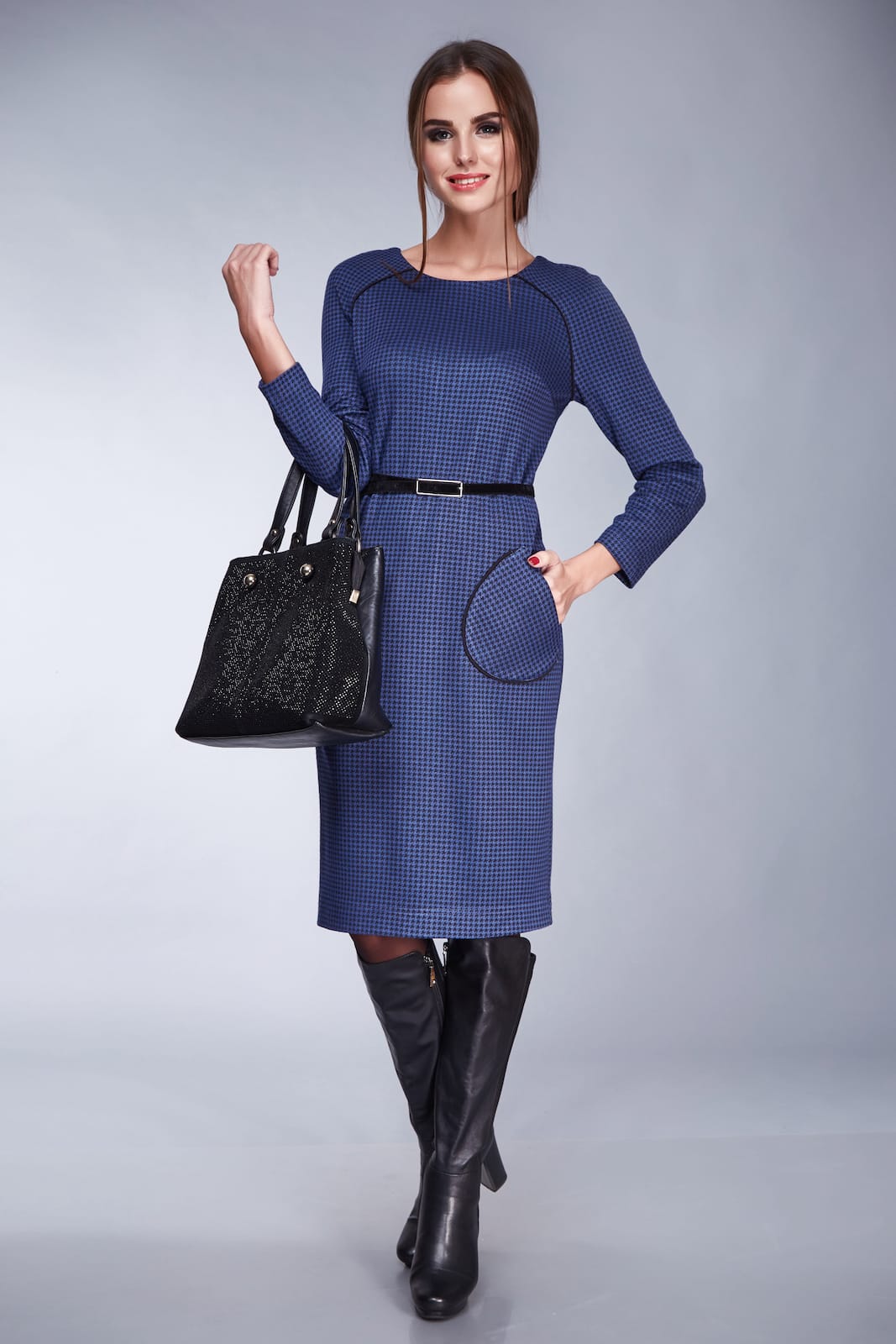 Vestito con Trama a Quadrettini