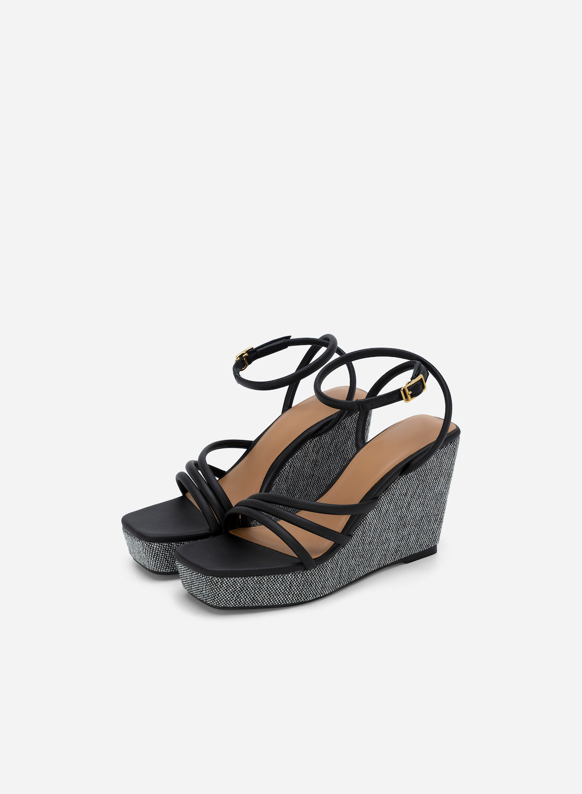 Scarpe con Tacco Rivestito di Stoffa e Cavigliera