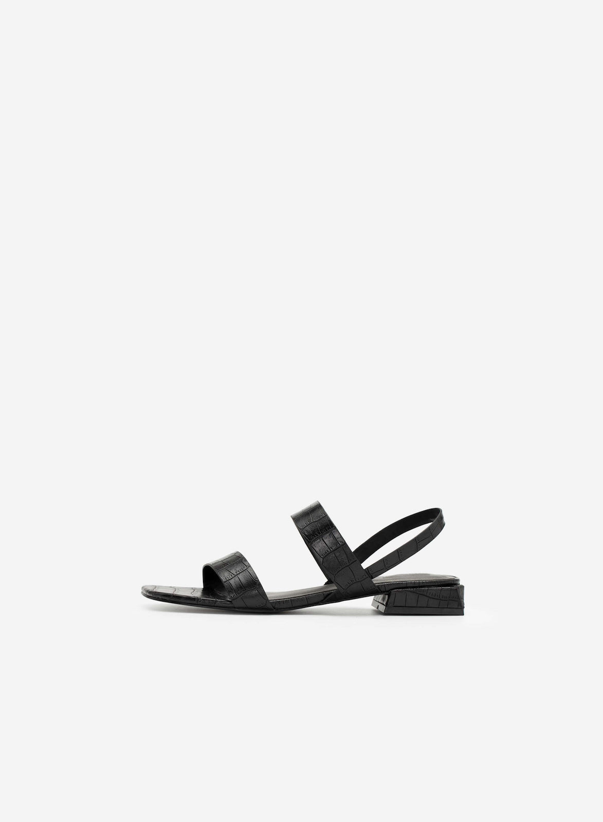 Sandalo Nero con Effetto Squame