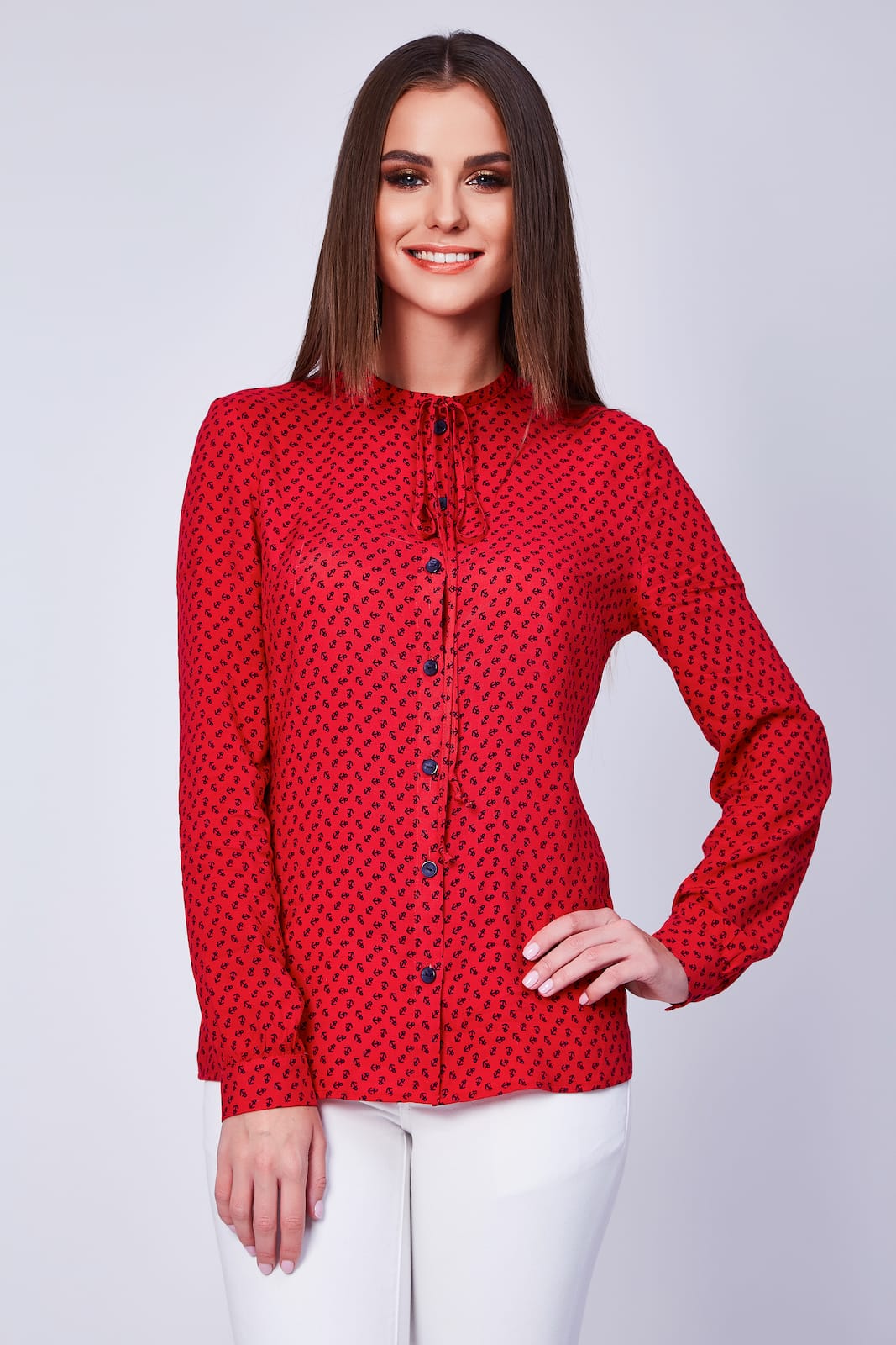Camicia a maniche lunghe con ancore