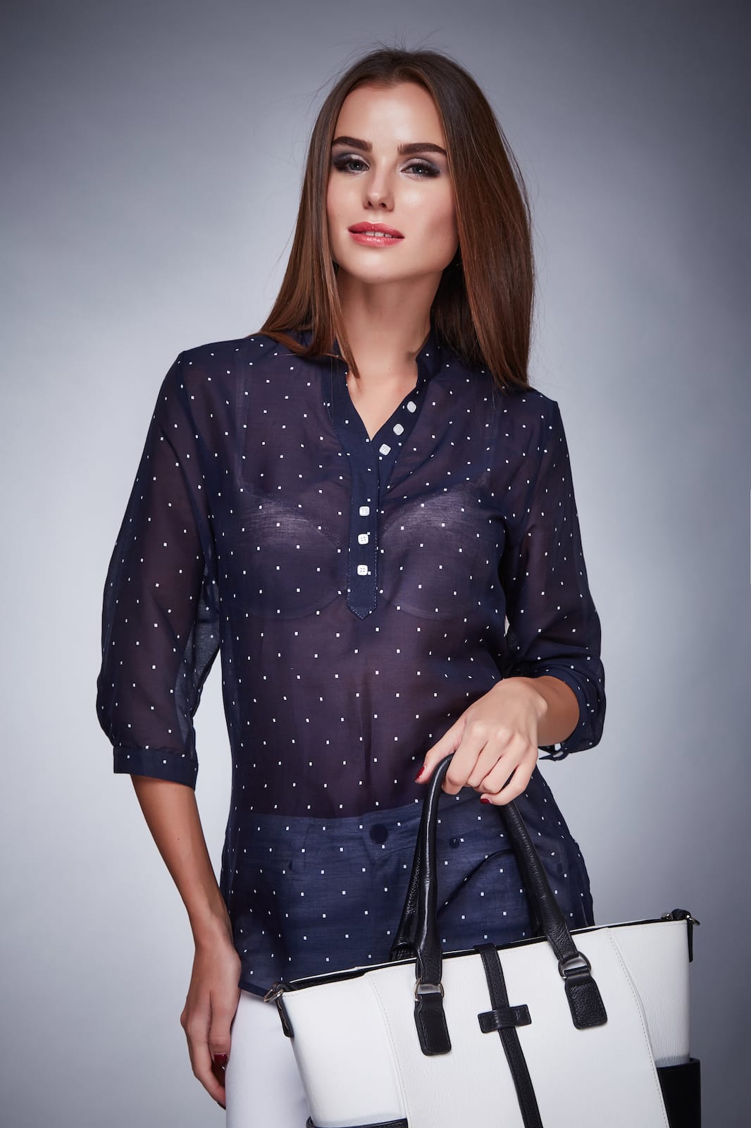 Camicia 6 bottoncini quadrati