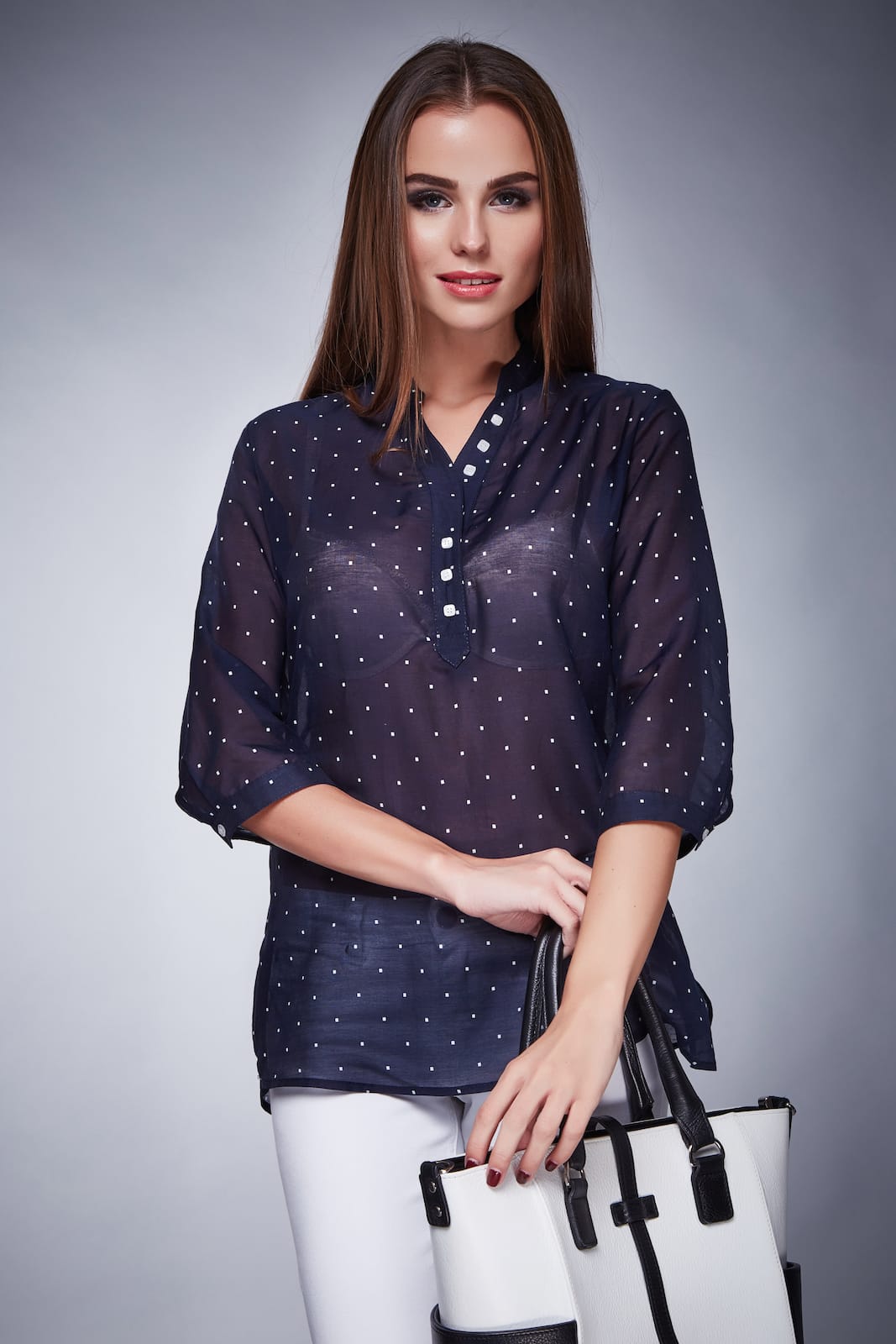 Camicia 6 bottoncini quadrati
